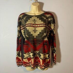 Denim & supply Ralph Lauren Southwestern aztec tribal Patterned light Sweater S